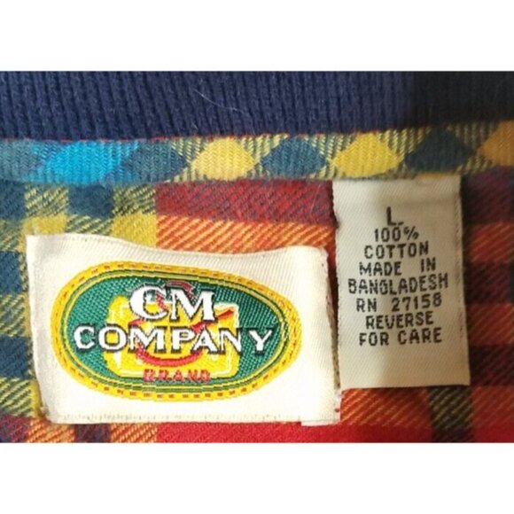 CM Company Brand Long Sleeve Button Up Red Plaid Casual Shirt Women's Size Large - Picture 3 of 9